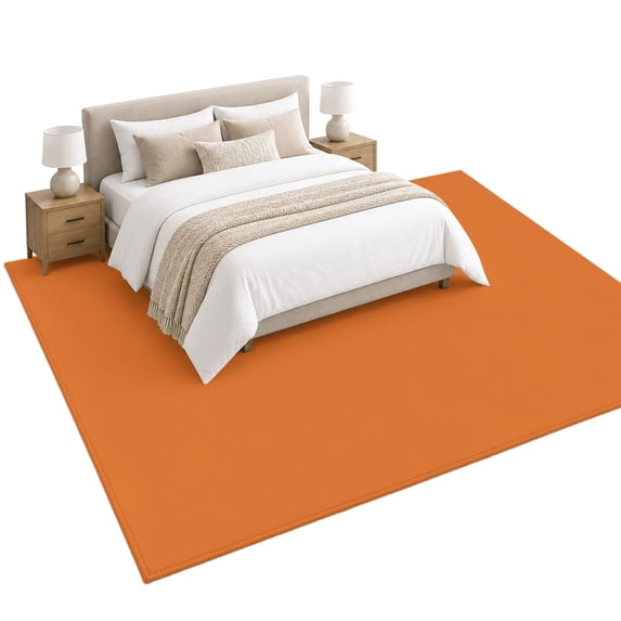 Orange Area Rug 6'x9', Solid Color Soft Mat Non-Slip Silicone Backing ...