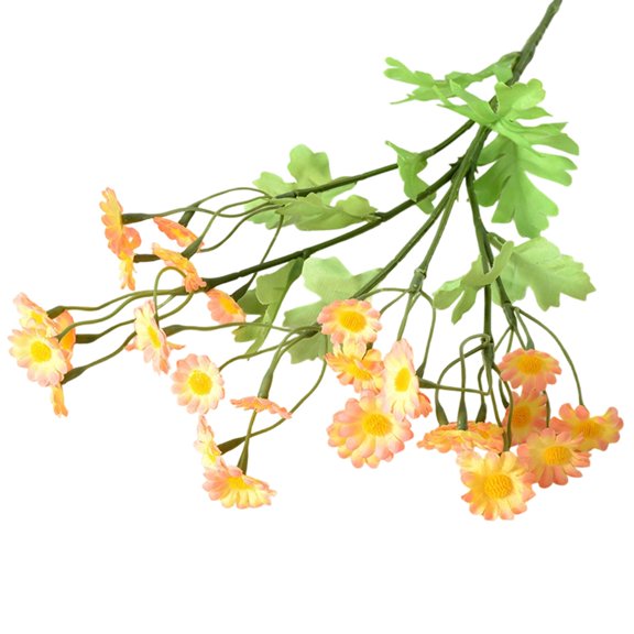 Orange Artificial Daisies Flowers Artificial Chamomile Bouquet With Stems and Leaves Faux Wildflowers for Spring Easter Home Decor Table Centerpieces Orange