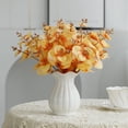 thumbnail image 1 of Artificial Eucalyptus Stems, Fall Silk Flowers Orange Autumn Eucalyptus Stems for Halloween Farmhouse Home Decor (, Orange), 1 of 5