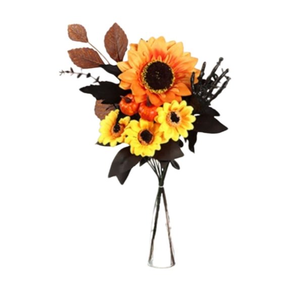 Orange Artificial Halloween Maple Leaf Branches For Fall Home Party Festive Decor