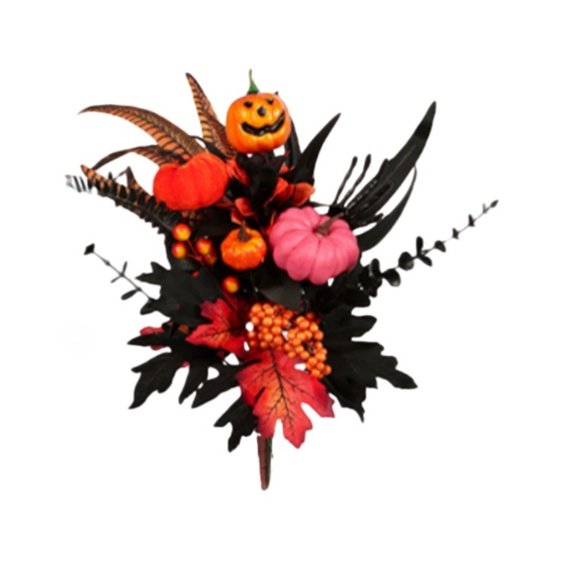Orange Artificial Halloween Maple Leaf Branches For Fall Home Party Festive Decor