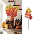 thumbnail image 1 of Orange Artificial Maple Leaf Branch - 27.56" Fall Foliage Decor - Realistic Plastic Autumn Leaves for Indoor/Outdoor Decor, Wedding Centerpieces & Seasonal Home Landscaping, 1 of 6