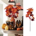 thumbnail image 1 of Orange Artificial Maple Leaf Branch - 27.56" Fall Foliage Decor - Realistic Plastic Autumn Leaves for Indoor/Outdoor Decor, Wedding Centerpieces & Seasonal Home Landscaping, 1 of 6