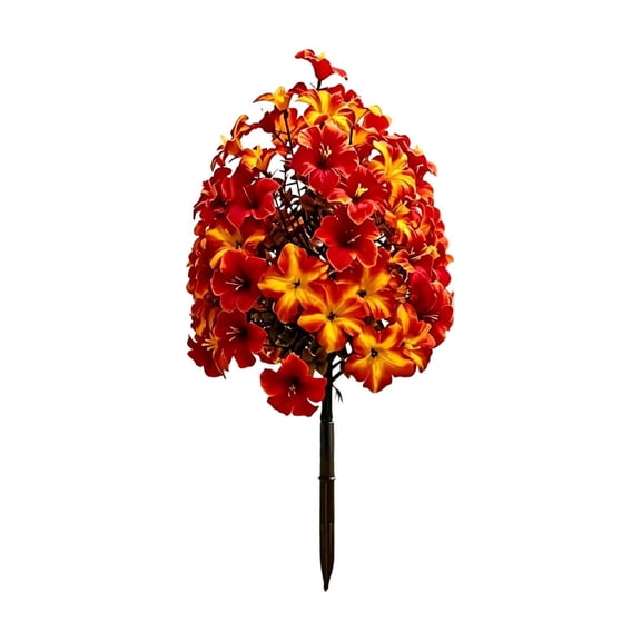 Orange Artificial Mum Ball Topiary Garden Stakes Outdoor Fall Decor With Ground Spike 1 Pack
