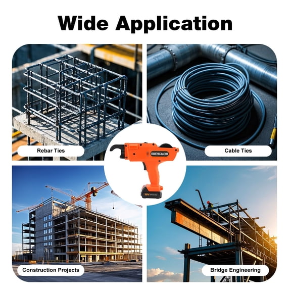 Orange Automatic Steel Bar Tying Tool & Wire 8-34mm Handheld Rebar Tie Gun Tier Machine for Highways