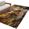 thumbnail image 1 of Orange Autumn Deer Large Area Rugs for Bedroom Living Room, Soft Non Slip Carpet Bedside Rug, Vintage Forest River Rectangular Floor Cover Kitchen Accent Rug 4'x6' for Dining Room/Office, 1 of 9