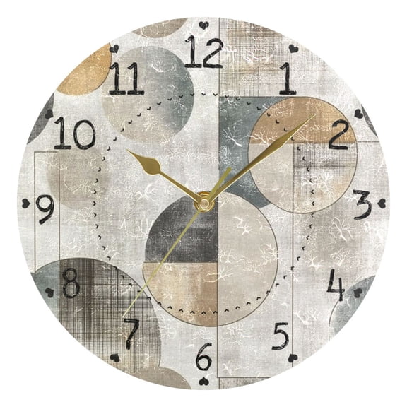 Orange Autumn Landscape Round Wall Clock Silent Battery Operated Home Decor for Living Room Bedroom