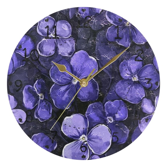 Orange Autumn Landscape Round Wall Clock Silent Battery Operated Home Decor for Living Room Bedroom