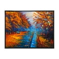 thumbnail image 1 of Orange Autumn Landscape With Little Road II 32 in x 24 in Framed Painting Canvas Art Print, by Designart, 1 of 5