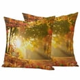thumbnail image 1 of Orange Autumn Leaves Outdoor Waterproof Pillow Covers, Fall Trees Forest Country Rustic Decorative Square Throw Pillowcase Sofa Cushion Sham for Patio/Couch/Chair, 26"x26" 2 Pack, 1 of 8