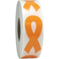thumbnail image 1 of Orange Awareness Ribbon Stickers 2 Inch 500 Total Adhesive Labels, 1 of 4