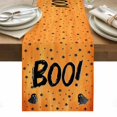 thumbnail image 1 of Orange BOO Halloween Table Runner - 120 Inch Long, Kitchen Dining Table Runner Dresser Scarves, Cute Ghost Spooky Star Moon Dots Farmhouse Decor for Coffee Tables Wedding Party Banquet, 1 of 8