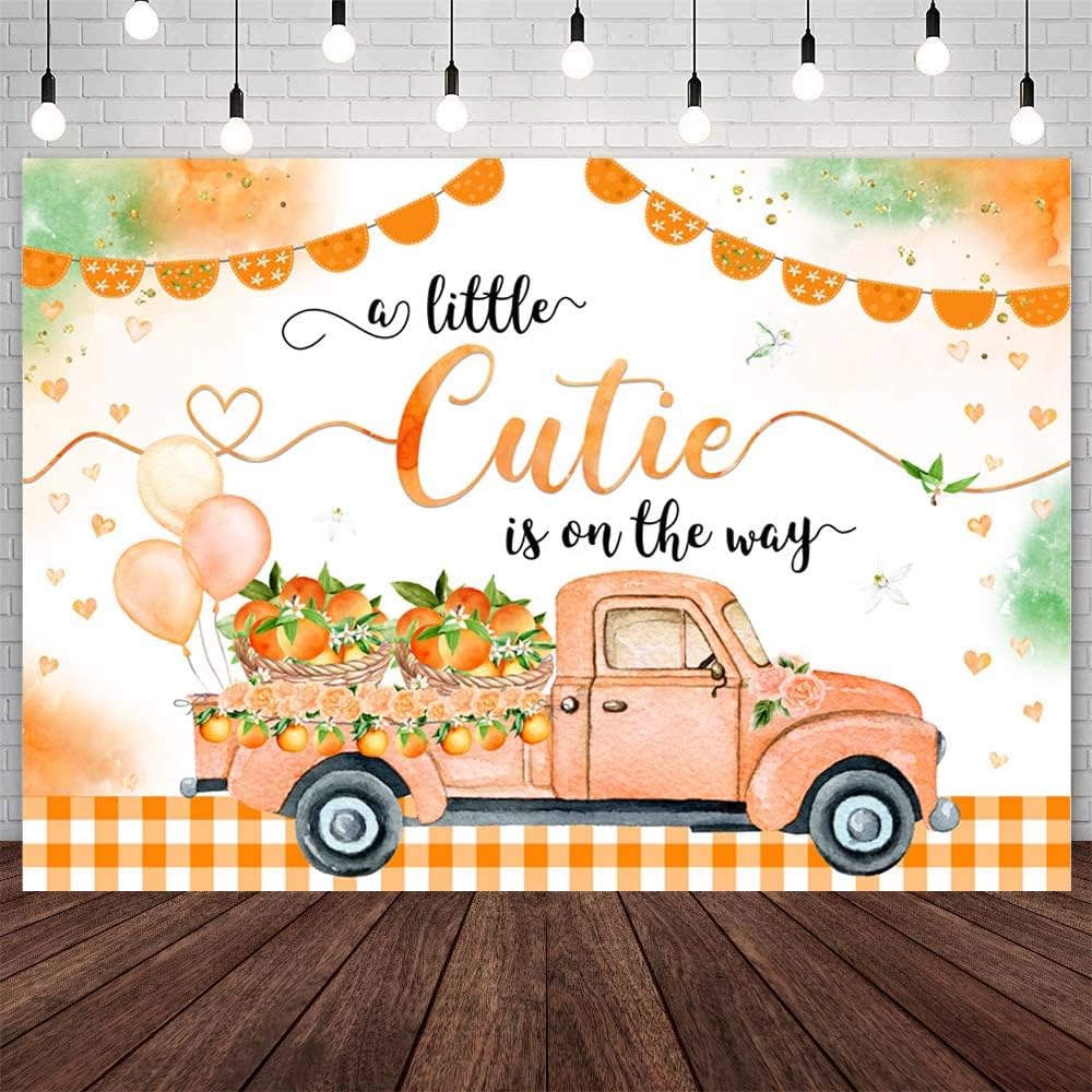 Banner 'A Little Cutie Is On Her Way' – Orangefarben Glitzernd, Ca. 15,2 Cm Pro Buchstabe, Für Babyparty & Geburtstagsdeko