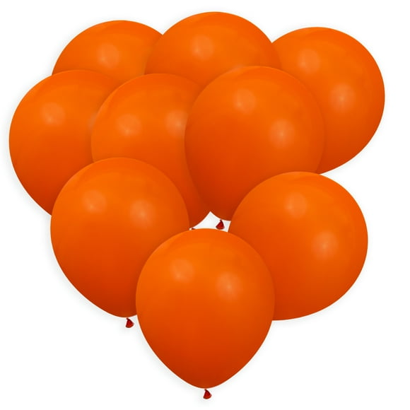 Orange Balloons 100 Pack, 12 Inch Red Latex Balloons (with Ribbon), Orange Balloons Pack For Birthdays, Halloween, Weddings, Baby Showers, Holidays