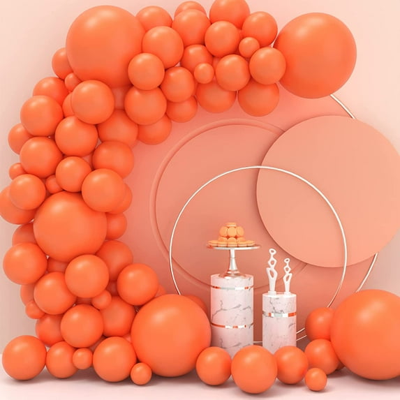 Orange Balloons 110 Pcs Orange Balloon Garland Kit Different Sizes 5 10 12 18 Inch Orange Balloons for Halloween Thanksgiving Party Decorations