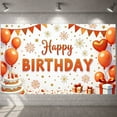 thumbnail image 1 of Orange Balloons Banner Gold Stars Birthday Party Display Firework Design Cake Elements Party Backdrop for Birthday Party Indoor Decoration Photo Shoot, 1 of 9