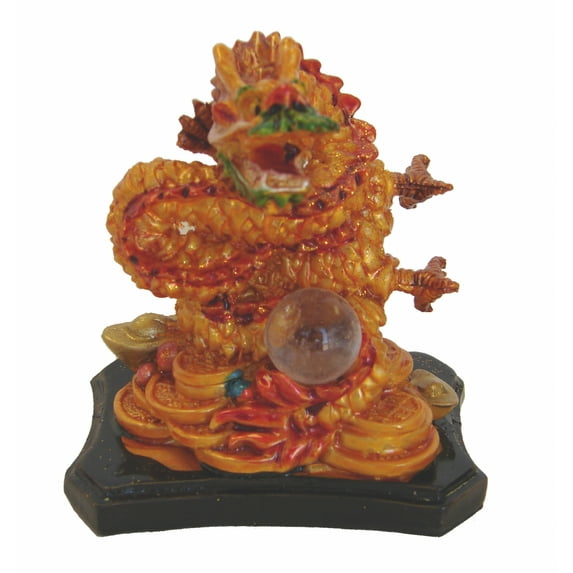 Orange Base Colorful Chinese Zodiac Dragon Statue