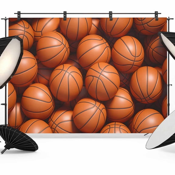 Orange Basketball Photography Backdrop 7x5FT, Ball Game Sports Abstract Art Photo Backdrops, Background for Photography Studio Photo Studio Background, Back Drop for Photoshoot