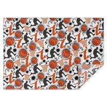 Orange Basketball Players Pattern Rectangle Tablecloth 60"x84",Waterproof Polyester Rectangle Table Cloth, Wipeable Spillproof Polyester Tablecloth for Dining, Camping, Indoor and Outdoor