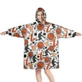 thumbnail image 1 of Orange Basketball Players Pattern Wearable Oversized Blanket,Wearable Blanket Hoodie for Adults,Cozy Hooded Blankets with Super Pockets,Super Warm Fuzzy Pullover for Women & Men, 1 of 6