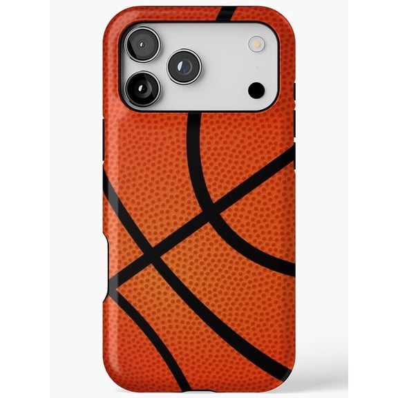 Orange Basketball Texture Tough Phone Case, Polycarbonate and TPU, for Select Apple iPhone Models