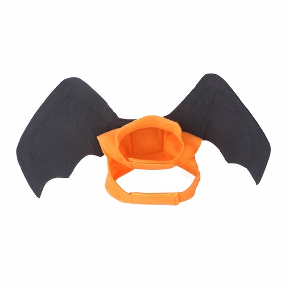 Orange Bat Wings for Cats and Small Dogs Halloween Pet Party Wearing Accessory Adjustable Harness Holiday Dressing-Up Prop for Spooky Theme Parties S Size