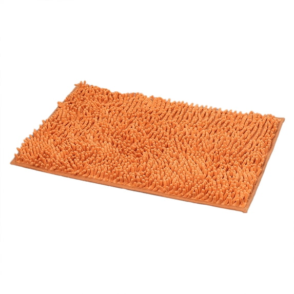 Orange Bathroom Carpet, 30x50cm Absorbent Furry Mat with Non- Backing, Soft and Durable for Bathroom Floors, Machine Washable and Reusable
