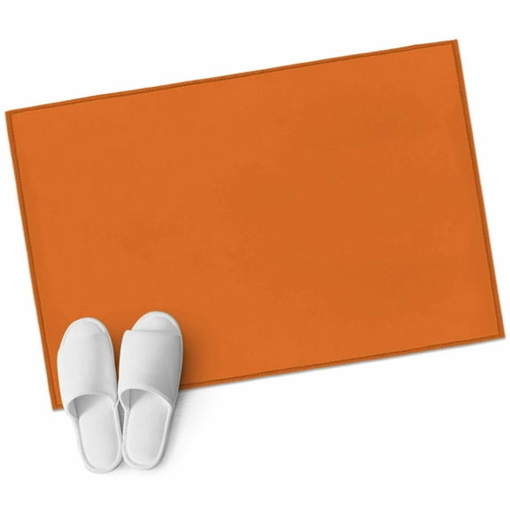 Orange Bathroom Mat 2x3 FT, Non Slip Small Kitchen Mat, Pure Orange Washable Soft Backed Front Door Throw Rug Non-Shedding Indoor Outdoor Doormat for Entryway Sink