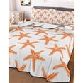 thumbnail image 1 of Orange Beach Starfish Twin Size Down Alternative Comforter, Lightweight Comforter Quilt Bedding Set with Pillow Shams Summer Ocean Nautical Coastal All Seasons Bed Comforter Duvet Insert 68"x86", 1 of 7