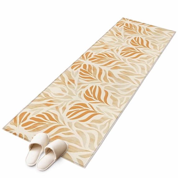 Orange Beige Abstract Large Area Rugs for Bedroom Living Room, Soft Non Slip Carpet Bedside Rug, Modern Ombre Vintage Art Rectangular Floor Cover Kitchen Accent Rug 2'x6' for Dining Room/Office