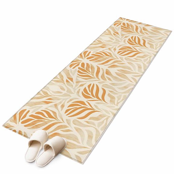 Orange Beige Abstract Large Area Rugs for Bedroom Living Room, Soft Non Slip Carpet Bedside Rug, Modern Ombre Vintage Art Rectangular Floor Cover Kitchen Accent Rug 2'x6' for Dining Room/Office