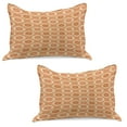 thumbnail image 1 of Orange and Beige Knitted Quilt Pillowcover Set of 2, Ornamental Baroque Leaves and Flowers Victorian Vintage Pattern, Standard Queen Pillow Sham Bedroom, 30" x 20", Orange and Beige, by Ambesonne, 1 of 1