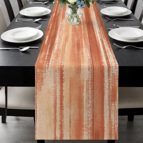 Orange Beige Ombre Table Runner 120 Inches Long,Dining Table Runners Dresser Scarves,Modern Abstract Art Oil Painting Kitchen Coffee Tablerunner for Tabletop Party Birthday Holiday Wedding 13"x120"