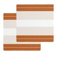 thumbnail image 1 of Orange Beige Stripe Kitchen Dish Towels for Drying Dishes Set of 2, Modern Art Horizontal Striped Waffle Weave Microfiber Hand Tea Bathroom Towels Quick Dry & Absorbent Towel 12x12, 1 of 7