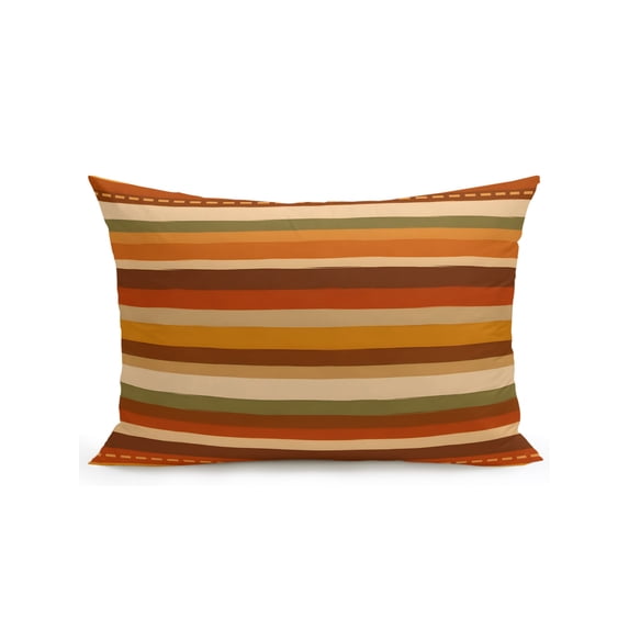Yellow Back How Orange Beige Stripe Outdoor Throw Pillow with Insert, 12