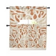 thumbnail image 1 of Orange Beige Swag Curtains for Living Room/Bedroom Windows, Modern Vintage Geometric Abstract Kitchen Curtains and Valances Set 36 Inch Length, Light Filtering Swags Valance Curtain Panels, 1 of 5