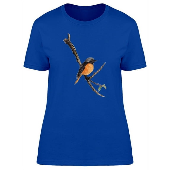 Orange Belly Bird On Branch T-Shirt Women -Image by Shutterstock, Female XX-Large