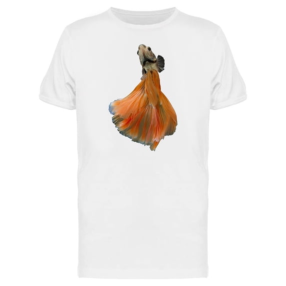 Orange Betta Swimming Up Tee Men's -Image by Shutterstock