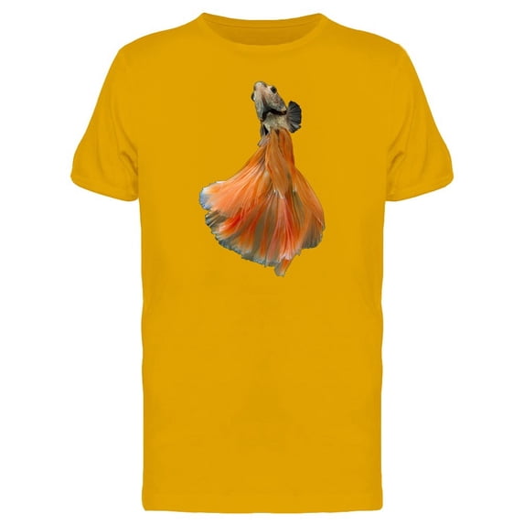 Orange Betta Swimming Up Tee Men's -Image by Shutterstock