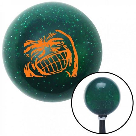 Orange Big Grin Meme Green Metal Flake Shift Knob with M16 x 1.5 Insert Shifter