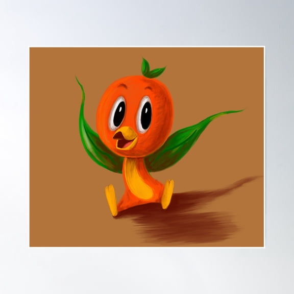 Orange Bird Poster Wall Art, Modern Wall Decor, 24x36 UNFRAMED