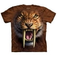 thumbnail image 1 of Orange-Black 100% Cotton Sabertooth Tiger T-Shirt (Size 5XL) NEW, 1 of 2
