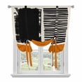 thumbnail image 1 of Orange Black Balloon Curtains for Bedroom/Front Door/Bathroom, Farmhouse Striped Modern Abstract Art Tie Up Curtains 63 Inch Length Light Filtering Kitchen Curtains Shades for Windows 46"x63", 1 of 8