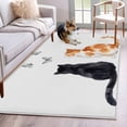 thumbnail image 1 of Orange Black Cat Area Rugs 3'x5', Washable Small Throw Rugs for Living Room Bedroom, Modern Simple Cute Animals Butterfly Indoor Outdoor Rug Non-Slip Low Pile Carpet Runner Reversible Floor Mats, 1 of 8