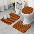 thumbnail image 1 of Orange and Black Checkered Pattern Bathroom Rugs Sets 3 Piece,Toilet Cover Set,Absorbent Non Slip Bathroom Mats Sets with U-Shaped Contour Rug Toilet Rug Set, 1 of 5