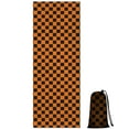 thumbnail image 1 of Orange and Black Checkered Pattern Hot Yoga Mat Towel Non Slip for Hot Yoga - Quick-Drying Yoga Mat Cover with 4 Corner Pockets with Travel Bag - Hot Yoga Towel Non Slip 70"x26", 1 of 6