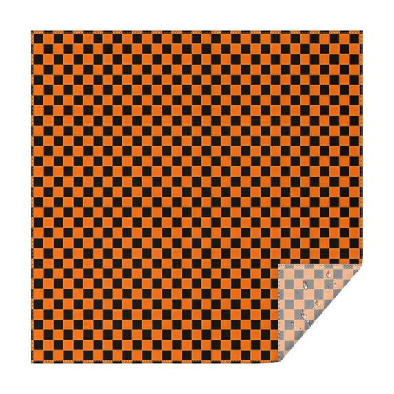 Orange and Black Checkered Pattern Square Tablecloth,Waterproof Square Table Cover,Wipeable Spillproof Washable Table Cover for Home Kitchen Party Decor 52"x52"(132x132cm)
