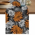 thumbnail image 1 of Orange Black Flowers Table Runner 72 Inches, Abstract Botanical Floral Plant Bed Runner Dresser Scarves Tabletop for Indoor Outdoor Parties/Ceremony/Banquet, 14" x 72", 1 of 9