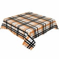 thumbnail image 1 of Orange Black Grey Plaid Square/Round Tablecloths 52x52,Simple Check Stripes Lines Country Table Cloth Table Cover Indoor/Outdoor Tabletop Decor for Wedding Holiday Party Dinner Baby Shower, 1 of 7