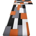 thumbnail image 1 of Orange Black Grey White Kitchen Rugs and Mats Set of 2 Cushioned Anti Fatigue Kitchen Rugs Set Geometric Non-Skid Washable Kitchen Mats for Kitchen Sink Laundry, 1 of 6